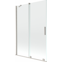 Mexen Velar vonios ekrano dvigubi stumdomi durys 120 x 150 cm, skaidrus, šlifuotas nikelis - 896-120-000-01-97