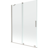 Mexen Velar vonios ekrano 2 varčios slankiomis durimis 130 x 150 cm, skaidrus, šlifuotas nikelis - 896-130-000-01-97