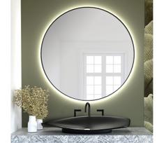 Baltica Design - LED veidrodis su integruotu apšvietimu BRIGHT 15W/230V 3000K, skersmuo 90 cm, IP65, juodas