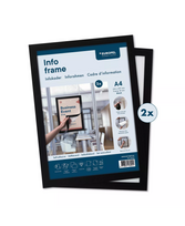 Informacinis rėmelis EUROPEL, lipnus, A4, juodas, 2 vnt