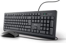 "Trust Taro" USB klaviatūra ir pelė Laidinė itališka QWERTY išdėstymo klaviatūra, skirta "PC/Laptop/Notebook Mac/Windows" 1,8 m ilgio laidas, klaviatūra atspari skysčiams, ergonomiška, juoda
