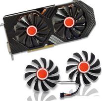 Dotodo 2 vnt. 95 mm 4 kontaktų FDC10U12S9-C CF1010U12S CF9010H12S vaizdo plokštės ventiliatoriai GPU aušintuvui, skirti XFX RX 570 RX 580 RX 580 RX 590 vaizdo plokštės aušinimui