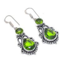 Peridoto brangakmenis 925 prabos sidabro auskaras 1,97