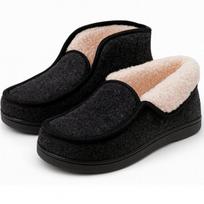 Šilti šlepetės-aulinukai su kailiu, tamsiai pilki, NEEEDIVYOU