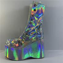 Magijos purpuriniai 12,5 cm madingi platforminiai kulniukai, scenos pasirodymui, gatvės stiliaus, seksualūs individualūs batai, modelių klubo ankle boots 34