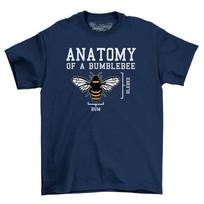 ShirtShack Anatomy Of A Bumblebee Men's Funny T-Shirt 100% Cotton Black Shirt M