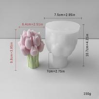 Tulpės Puokštės Žvakės Silikoninė Forma Aromaterapijos Vaško Skulptūravimo Forma 3D Gėlės Silikoninė Liejimo Forma „Pasidaryk pats“ Amatai, Namų Dekoras 1 vnt