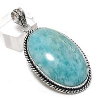 Amazonite Gemstone 925 Sterling Silver Jewelry Pendant 2.25