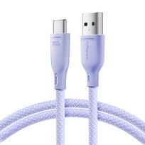 Joyroom USB - Type-C Multi-Spalvų Greito Įkrovimo ir Duomenų Perdavimo Laidas, 100W, 1m, Violetinis (S-A34)