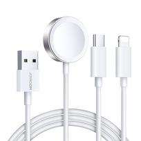 Apple Watch Magnetinis Įkroviklis Joyroom S-IW008 Lightning + USB-C 5V 1.2m (Baltas)