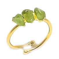 Natūralus peridotas, neapdorotas, 925 prabos sidabras, papuošalas, žiedas, dydis reguliuojamas w8d50
