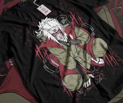 Jiraiya marškinėliai Naruto Rasengan Itachi Uchiha Anime Manga juodi visų dydžių marškinėliai S