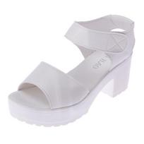 2018 summer new Korean version of women's sandals thick heel waterproof table women's shoes fish mouth Velcro sandals women 35 balta