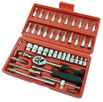 Galvučių komplektas lagaminėlyje 1/4" 4-14mm 46 vnt.