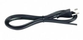Maitinimo laidas su kištuku 2x0.75mm² 2m Juodas