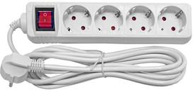 Prailgintuvas 4 lizdai 1,5m su jungikliu 3x1,0mm Balta