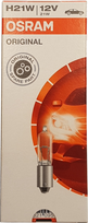 Lemputė OSRAM H21W 12V BAY9S 5XFS10 1A