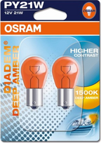 Lemputė OSRAM PY21W 12V BAU15S BLI2 DK Gintarinė