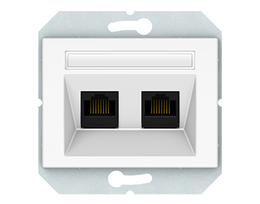 Kompiuterio lizdas VILMA XP 500 be rėmelio, 2 vietų (2xRJ45 CAT5E UTP AMP), baltas