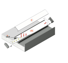 LED juostos profilis GLOW12 UP A1C Balta 3m