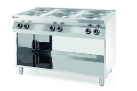 Elektrinė viryklė Kitchen Line, 6 kaitviėčių, ant atviro pagrindo, HENDI, Kitchen Line, 400V/15600W, 1200x700x(H)900mm