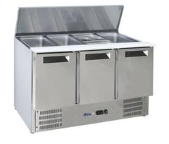 3 durų šaldomas stalas salotoms su atlenkamuju dangčiu, Arktic, 368L, 230V/155W, 1365x700x(H)860mm