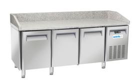 3 durų šaldytuvas su stalviršiu picoms kepti, Arktic, 600x400, 186L, 220-240V/450W, 2025x800x(H)1040mm