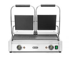 Dvigubas kontaktinis grilis, HENDI, 1/2 lygus, 1/2 rifliuotas, 230V/3600W, 570x375x(H)216mm