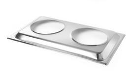 Adapteris GN 1/1 dviem įdėklams maisto šildynei, HENDI, tarpinis dangtis, GN 1/1, 530x325x(H)30mm