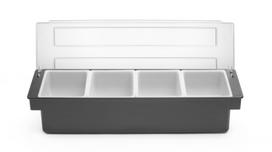 Barmeno dėžutė gėrimų priedams – 4 įdėklai, BarUp, 480x150x(H)100mm