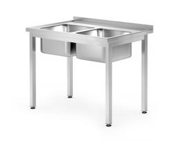 Stalas su 2 kriauklėmis – susukamas varžtais, gylis 700 mm, HENDI, Profi Line, 1000x700x(H)850mm