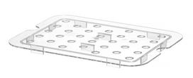 Grotelės gastro talpykloms GN iš polikarbonato, HENDI, Profi Line, GN 1/2, Permatomas, 265x206mm