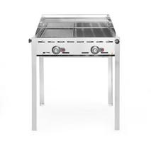 Dujinis 2 degiklių grilis Green Fire Profi Line, HENDI, Profi Line, Emaliuota ketaus keptuvė ir grotelės GN 1/1, 11,6kW, 740x615x(H)825mm