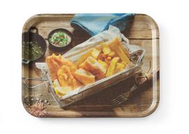 Neslystantis valgio padėklas, su atspaudais, HENDI, tasty fish & chips, 330x430mm