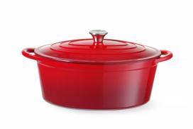 Emaliuotas ketaus puodas, HENDI, 6,88L, Raudona, 405x255x(H)134mm