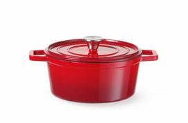 Emaliuotas ketaus puodas, HENDI, 3,7L, Raudona, 317x240x(H)105mm