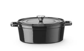 Emaliuotas ketaus puodas, HENDI, 4,4L, Juodas, 365x290x(H)115mm