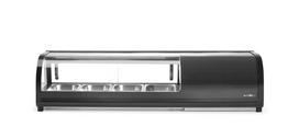 Suši vitrina, Arktic, Į rinkinį įtrauktos talpyklos: 4x GN 1/3 (H) 40 mm., GN 1/3, Juodas, 220-240V/190W, 1177x426x(H)296mm