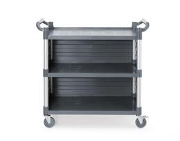 3 lentynų polipropileno vežimėlis, didelis, AmerBox, Rinkinyje yra lentynų šoninės plokštės, 1010x500x(H)960mm