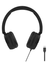 HC110 ausinės STREETZ, sulankstomos, su garso reguliavimu, USB-C, juodos / HC110-BLK / 6612121