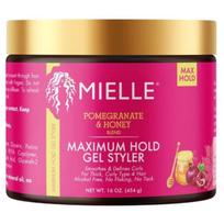 Mielle Organics Granatų ir medaus maksimalaus fiksavimo gelis plaukams - 454 g