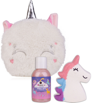 Dovanų rinkinys MAGICAL UNICORN & MERMAID kosmetinėje (vonios putos+vonios burbu las), įv,rūšys, 100ml+110g/90g