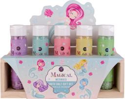 Vonios druskų rinkinys MAGICAL UNICORN & MERMAID medinėje dėžutėje, įv,rūšys, 5x 50g