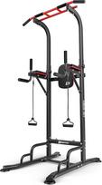 "Hop-Sport" jėgos bokštas su "Pull-Up Bar", "Dip Station" ir "Expander" - reguliuojamo aukščio jėgos stotis namams ir kalanetikai, 150 kg maks. apkrovos galia