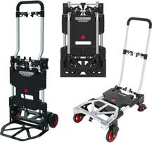 "Magnacart 2-in-1" maišų vežimėlis ir platforminis vežimėlis, sulankstomas maišų vežimėlis, transportavimo vežimėlis Max. 137 kg, maišų vežimėlis Max. 80 kg, skirtas perkraustymui, namų ruošos darbams ir apsipirkimui, plienas/aliuminis, juodas/geltonas