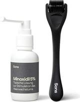 "Sons Minoxidil" 5% tirpalas su "Derma Roller", skirtas vyrams, skatina plaukų augimą ir plaukų tankėjimą, skirtas plaukų slinkimui ir retėjimui, stimuliuoja folikulus ir kolageno formavimąsi, 1 mėn.