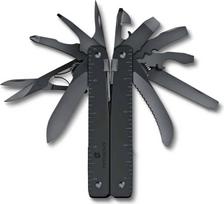 "VICTORINOX Swiss Tool Spirit MXBS", 26 funkcijų daugiafunkcinis įrankis su replėmis, atsuktuvu, skardinių atidarytuvu, nailoniniu diržo krepšeliu, juodas