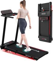 CITYSPORTS elektrinis bėgimo takelis, sulankstomas bėgimo takelis namams iki 12 km/h, su LED ekranu, programėlės ir 360° planšetinio kompiuterio laikikliu, kompaktiškas vaikščiojimo kilimėlis namams ir biurui