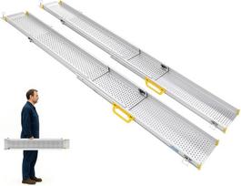 LIEKUMM 2 x 127-300 cm rampa neįgaliųjų vežimėliui, 300 kg keliamoji galia, laiptų, laiptelių rampa, nešiojama teleskopinė rampa elektriniams vežimėliams, dviračiams, trigubai ištraukiama