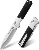 NedFoss Beast III sulankstomas peilis, 8,5 cm 14C28N plieno kišeninis peilis su ašies užraktu, peilis viena ranka su G10 rankena, lauko peilis su diržo spaustuku, išgyvenimo peilis kasdieniam naudojimui, kolekcijai ir dovanoms